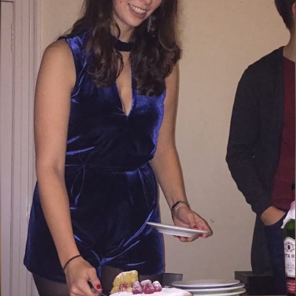 Blue Velvet Romper
